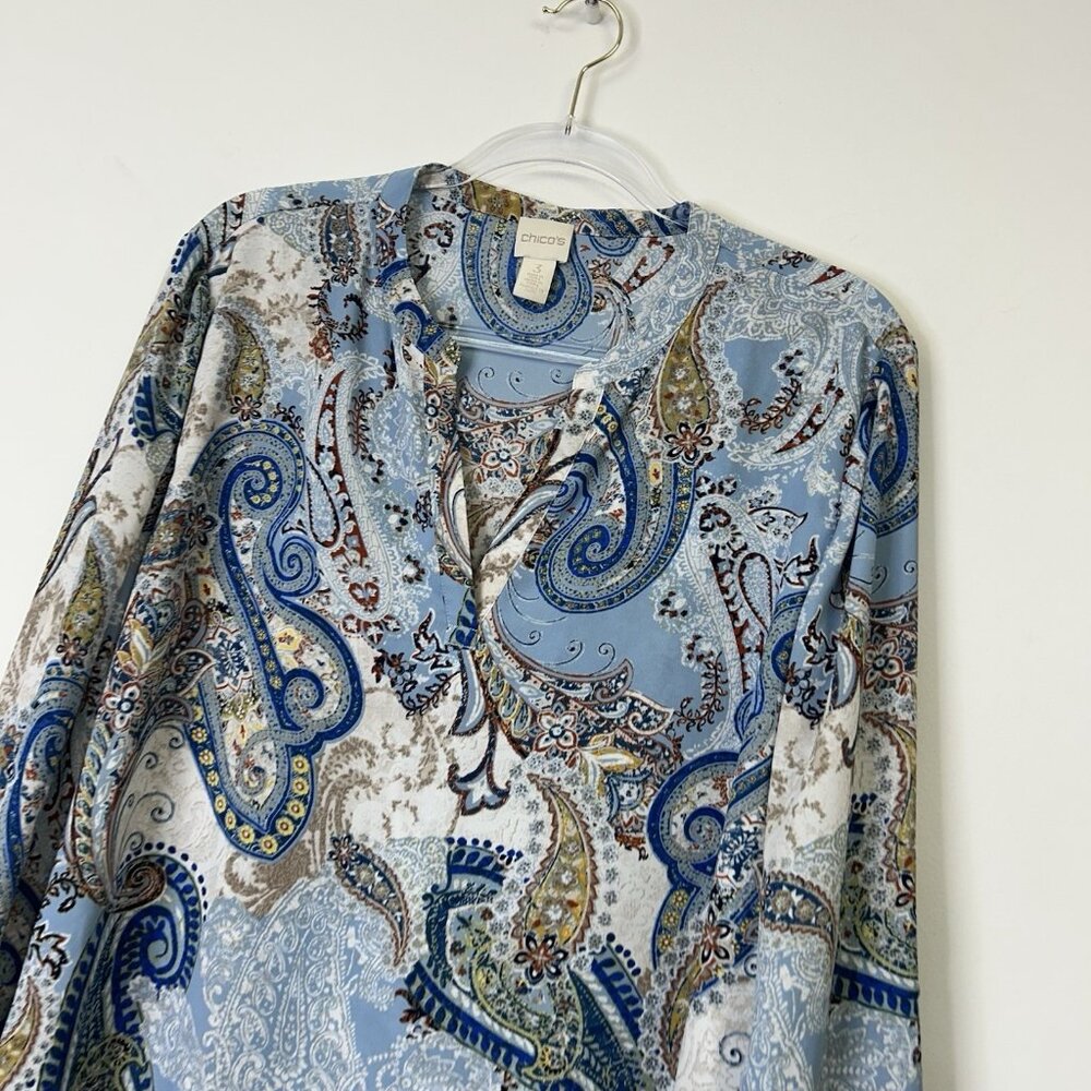 Chicos Paisley Tunic Top Women’s Size 3 US XL - Picture 3 of 8